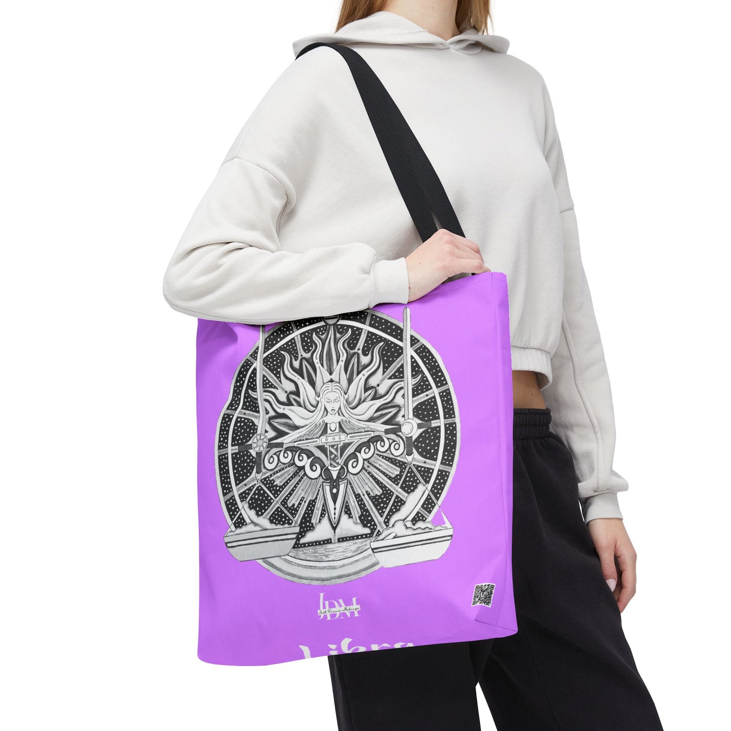Libra Zodiac Tote Bag - Hand-Drawn Celestial Design (Non-AI) Universal