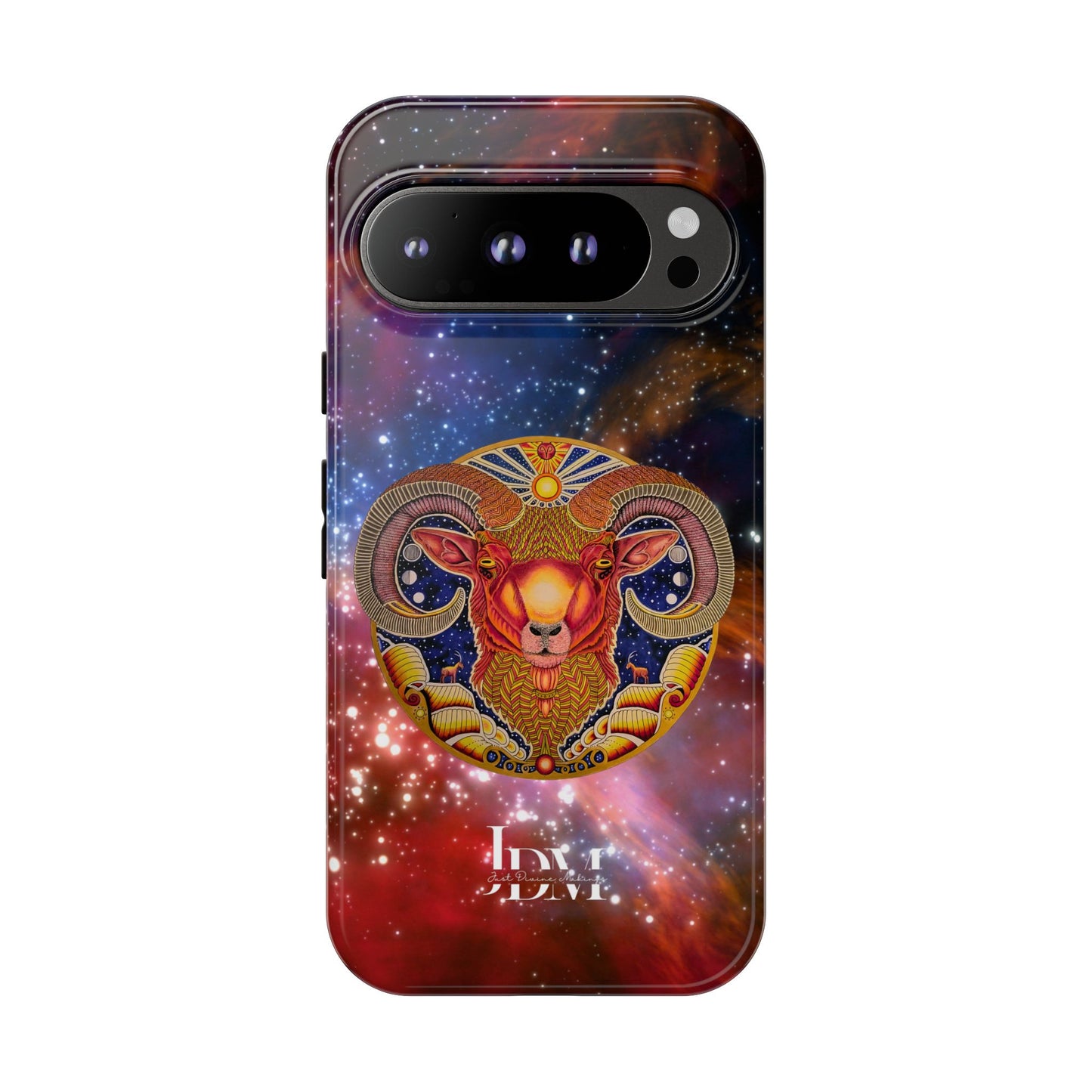 Aries Zodiac Tough Phone Case – Hand-Drawn Celestial Design (Non-AI)