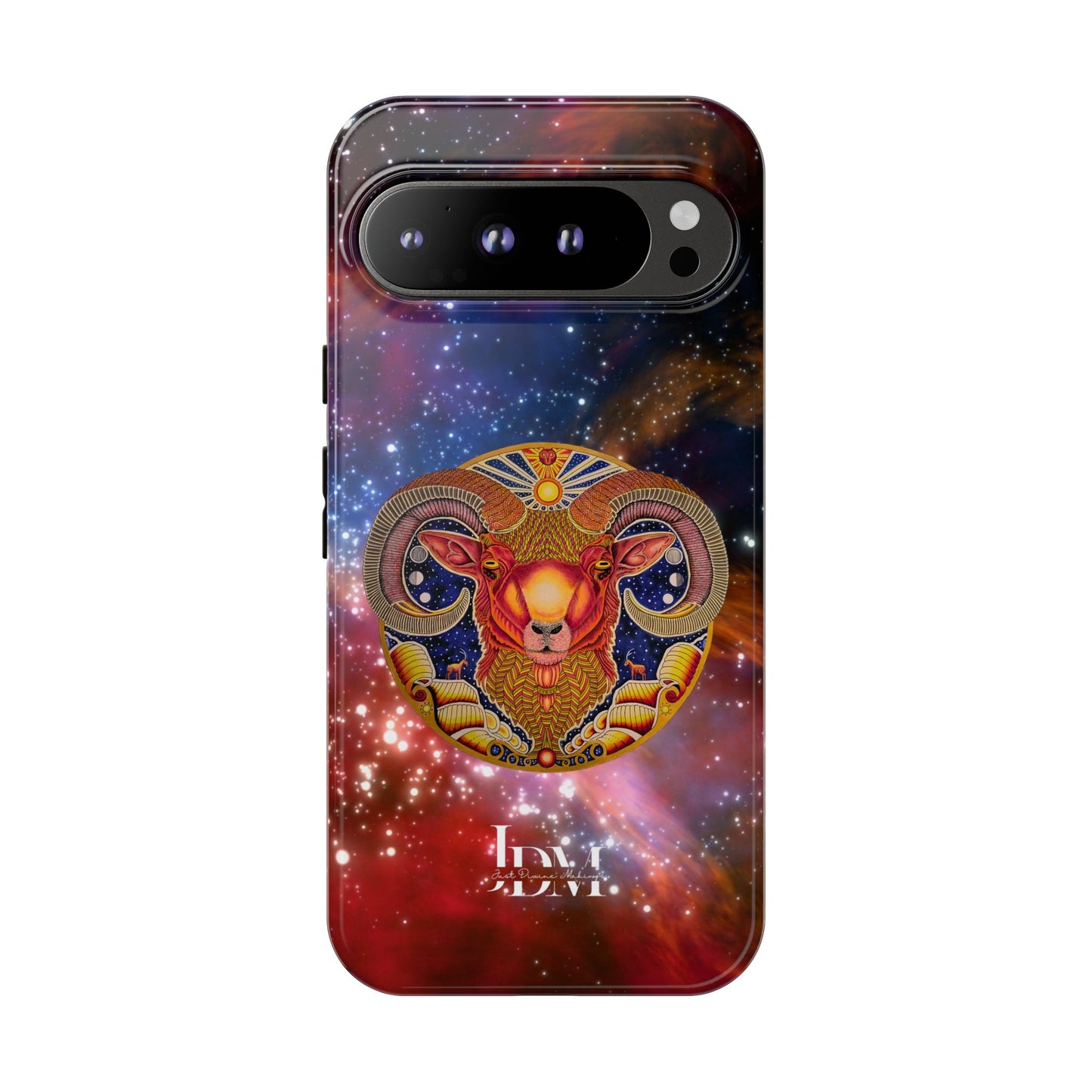 Aries Zodiac Tough Phone Case – Hand-Drawn Celestial Design (Non-AI)