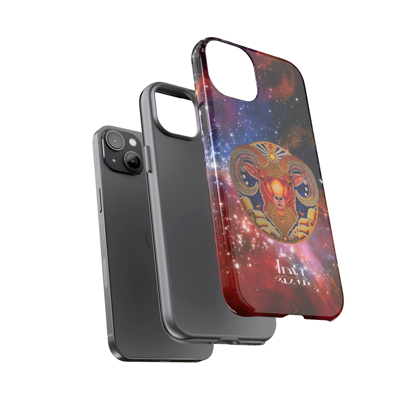 Aries Zodiac Tough Phone Case – Hand-Drawn Celestial Design (Non-AI)