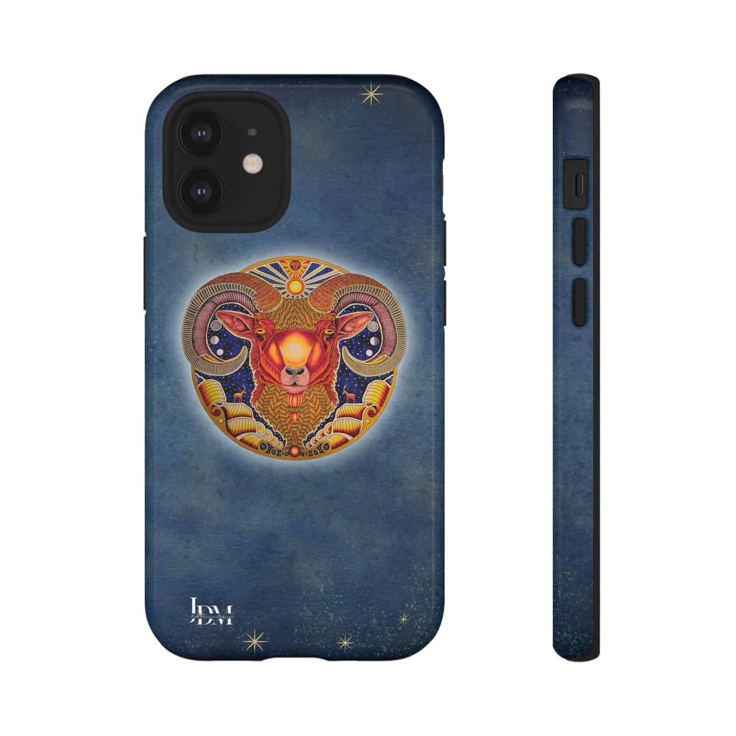 Aries Zodiac Phone Case - Hand-Drawn Celestial Design (Non-AI)