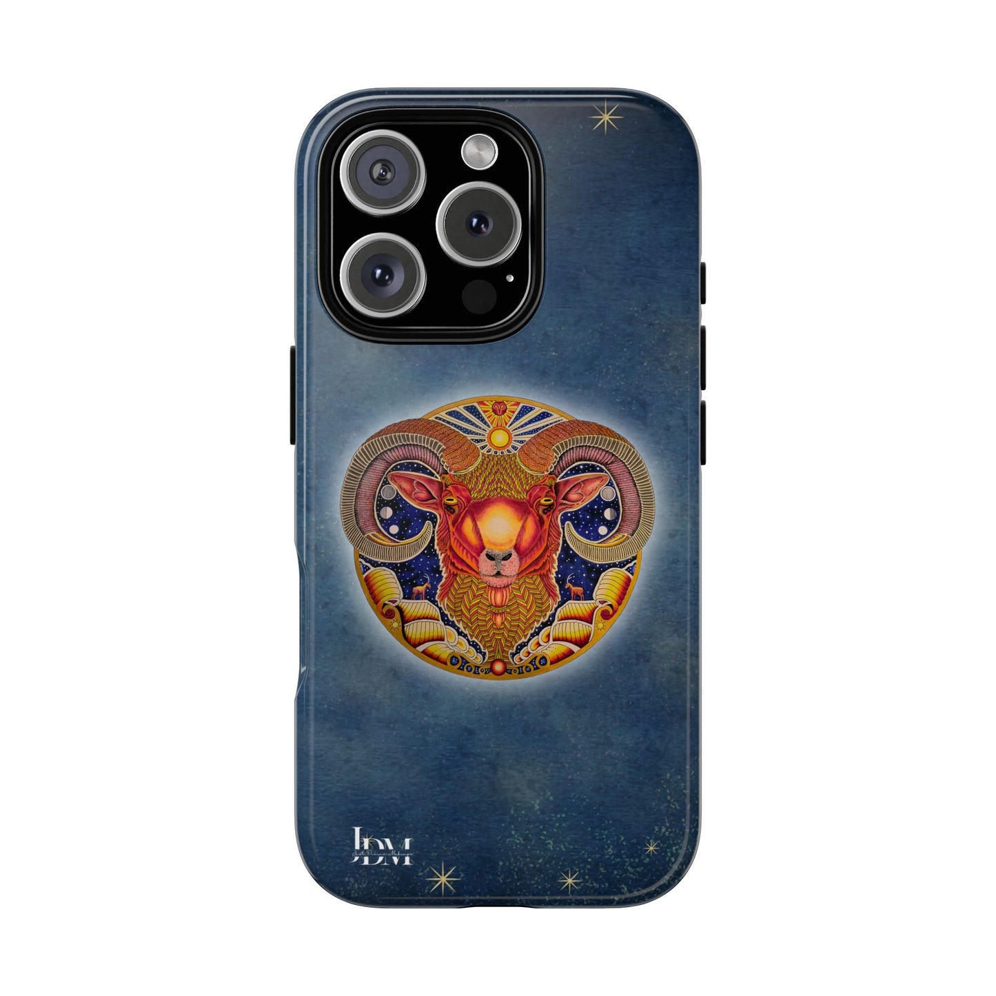 Aries Zodiac Phone Case - Hand-Drawn Celestial Design (Non-AI)