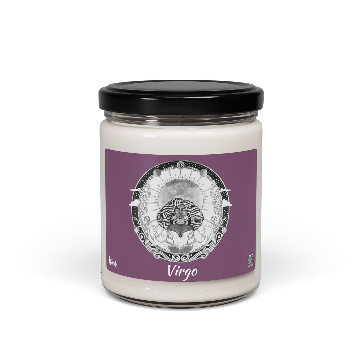 Hand-Drawn Virgo Zodiac Soy Candle | Astrology Horoscope | Celestial Scented Vegan Candle | Fire Sign Birthday Gift | Non-AI Original Art | Universal Decor