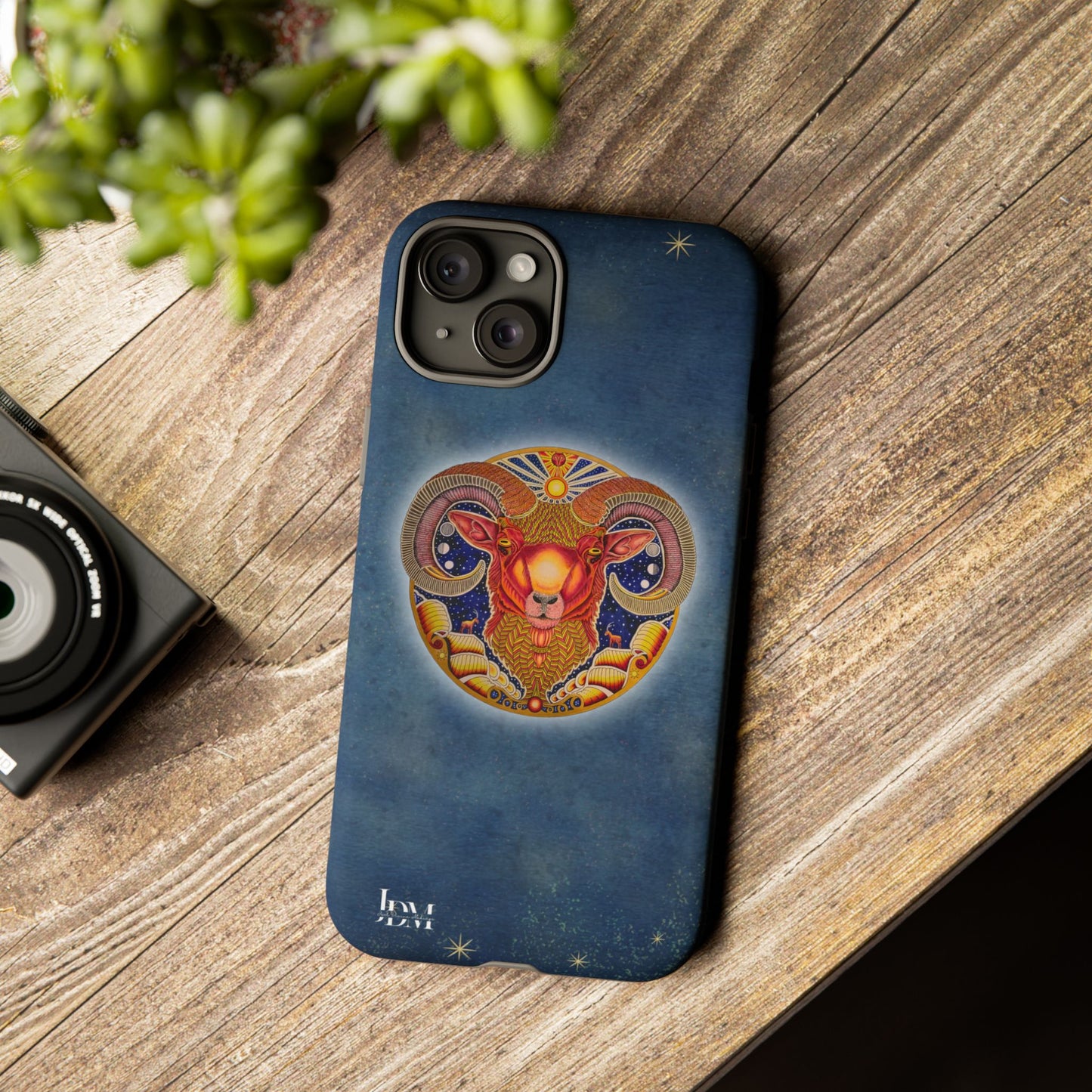 Aries Zodiac Phone Case - Hand-Drawn Celestial Design (Non-AI)