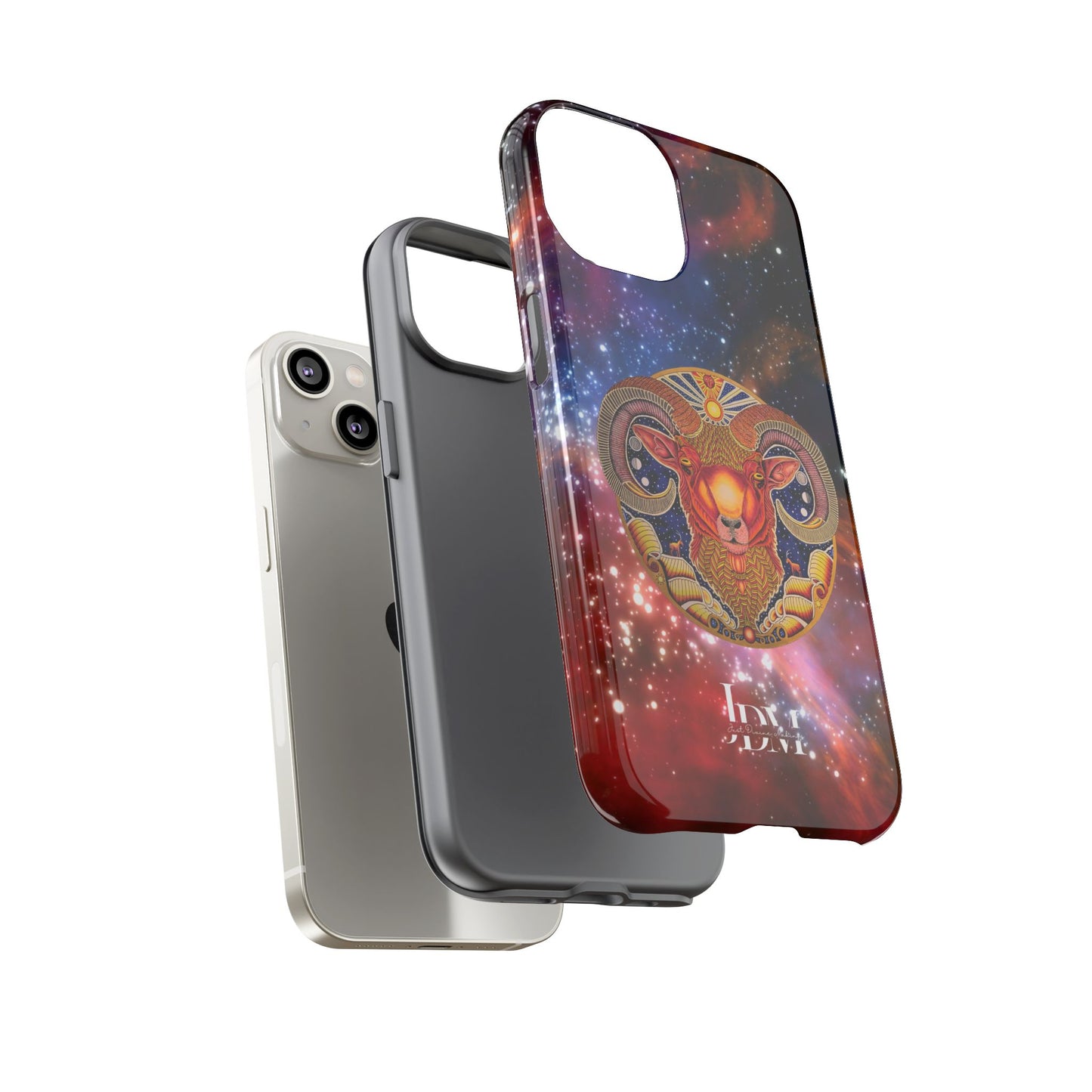 Aries Zodiac Tough Phone Case – Hand-Drawn Celestial Design (Non-AI)