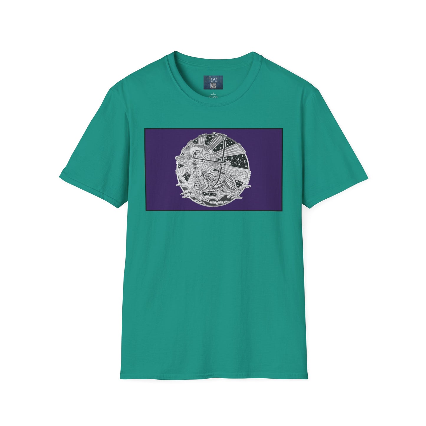 Sagittarius Zodiac Crew Neck T-Shirt – Hand-Drawn Celestial Design (Non-AI) Universal