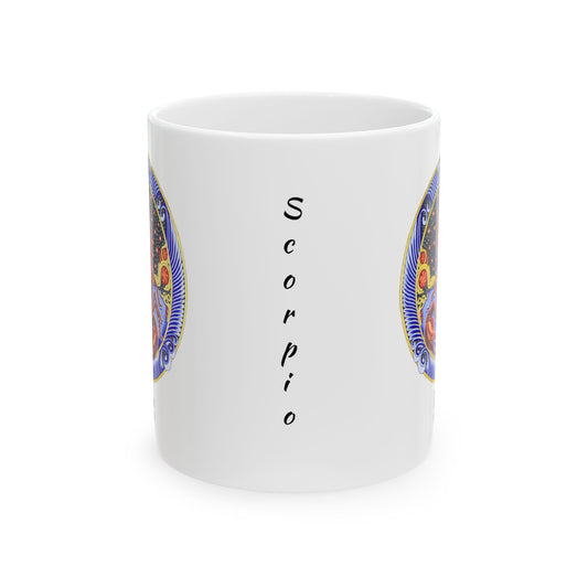 Scorpio Zodiac Mug – Hand-Drawn Celestial Design (Non-AI)