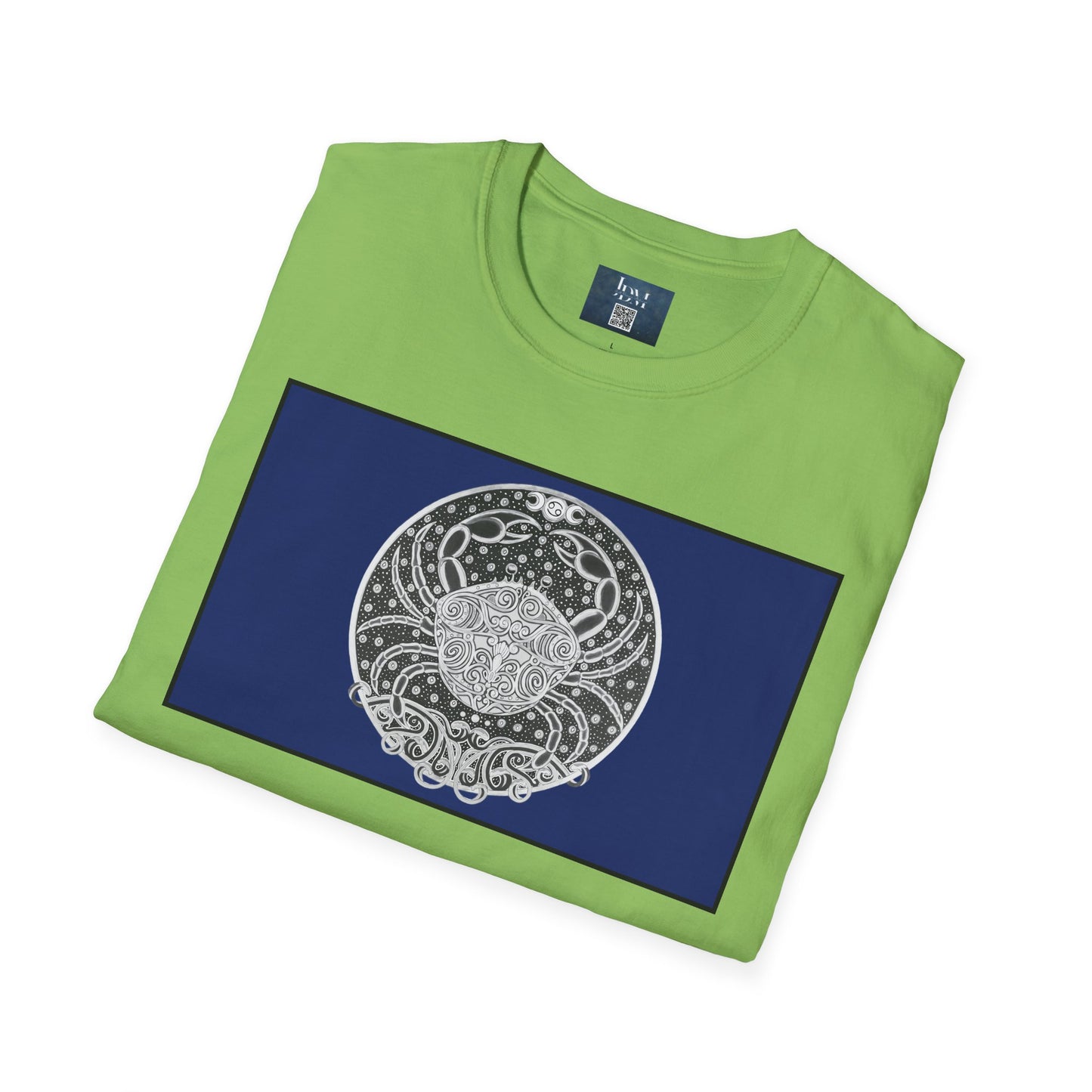 Cancer Zodiac Crew Neck T-Shirt – Hand-Drawn Celestial Design (Non-AI) Universal
