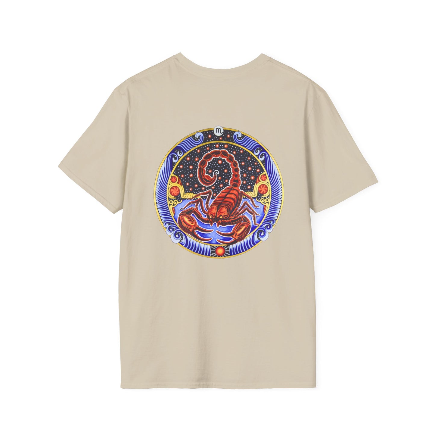 Scorpio Zodiac Crew Neck T-Shirt – Hand-Drawn Celestial Design (Non-AI)