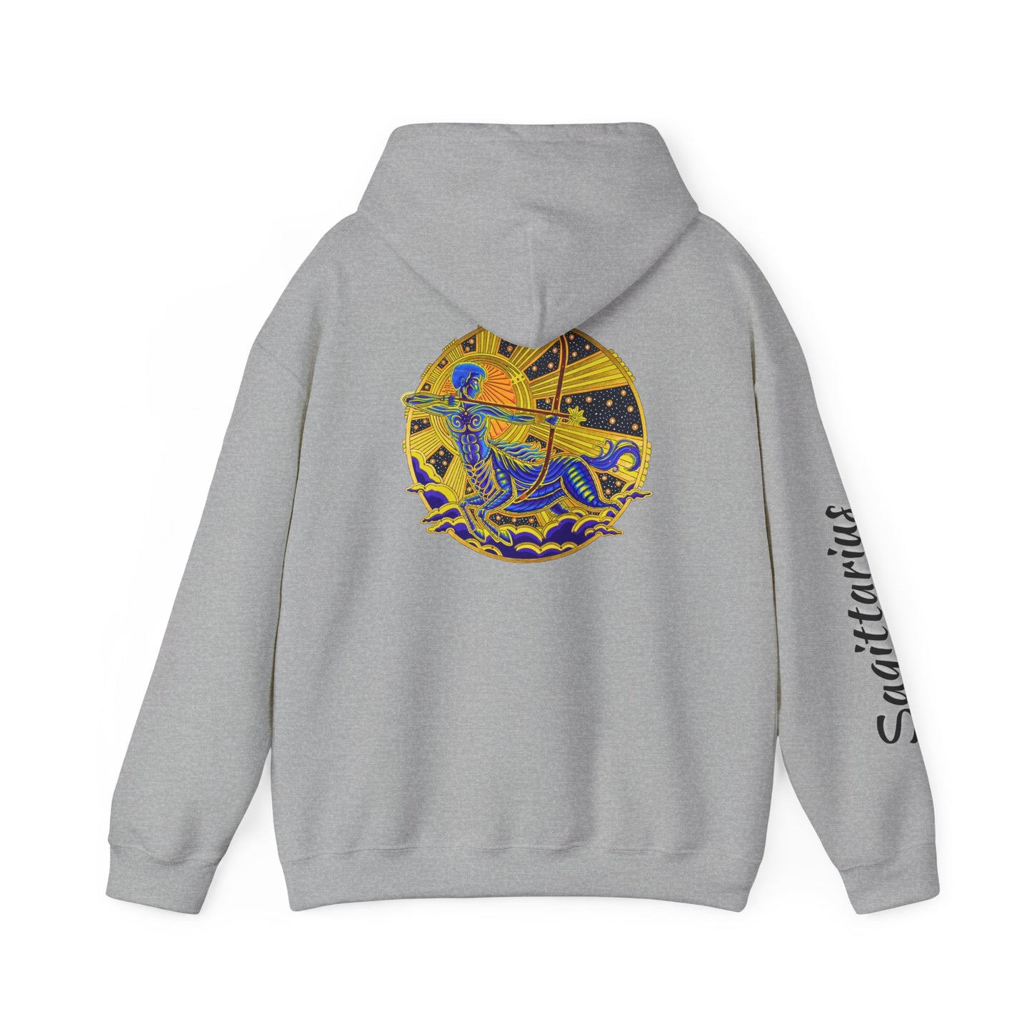 Sagittarius Zodiac Hoodie – Hand-Drawn Celestial Design (Non-AI)