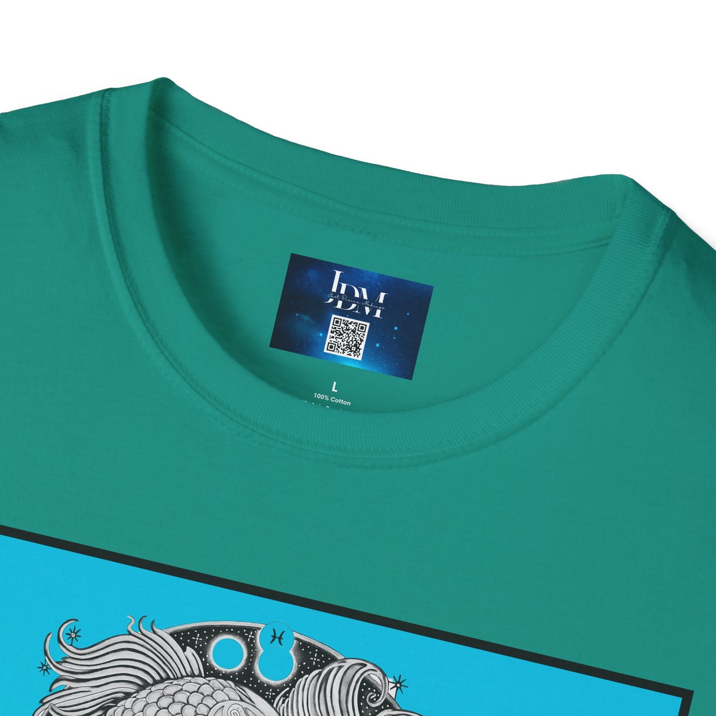 Pisces Zodiac SoftStyle T-Shirt - Hand-Drawn Celestial Design (Non-AI)  Universal