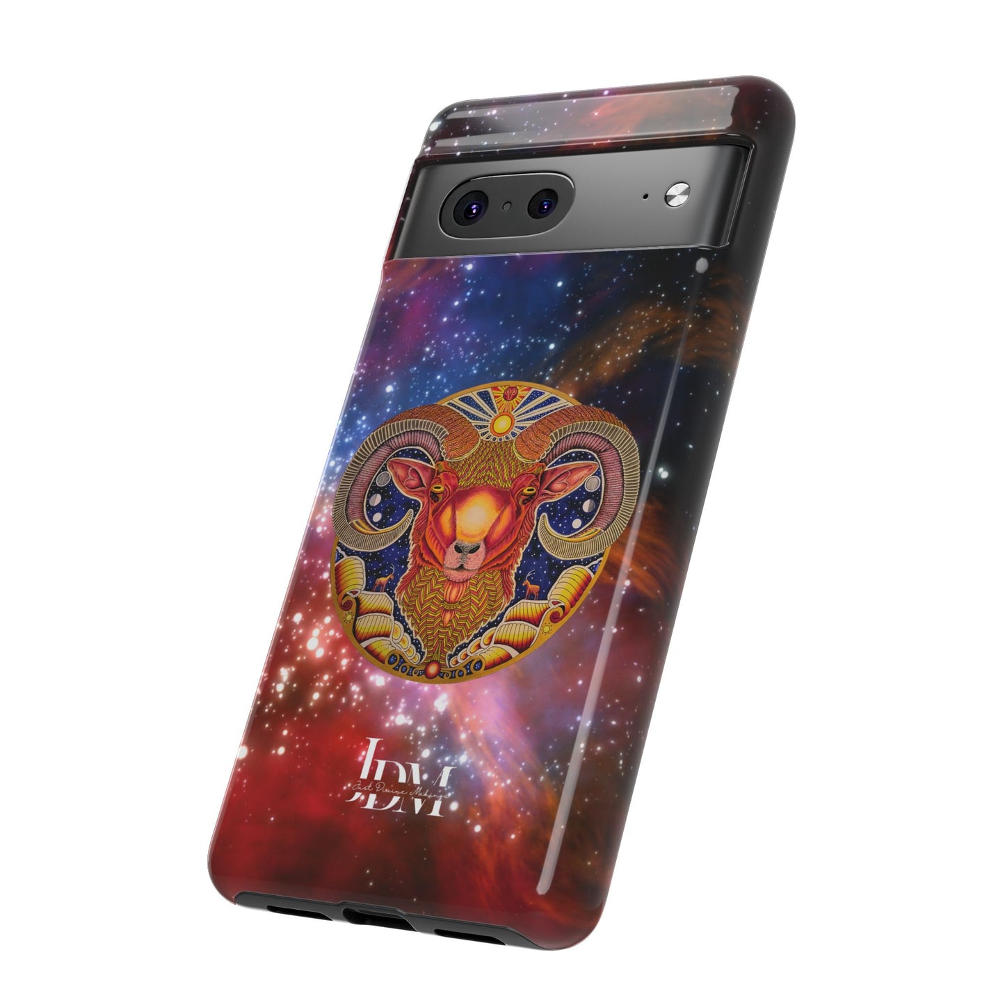 Aries Zodiac Tough Phone Case – Hand-Drawn Celestial Design (Non-AI)