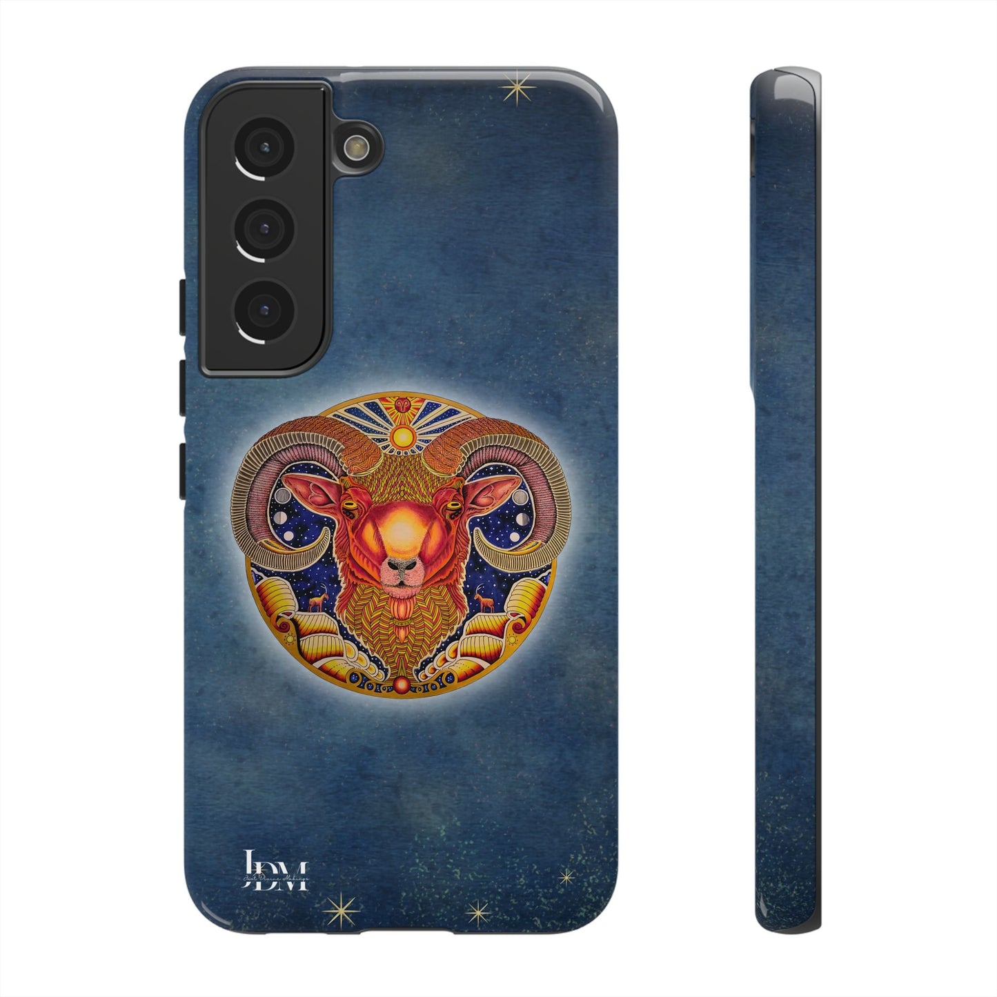 Aries Zodiac Phone Case - Hand-Drawn Celestial Design (Non-AI)