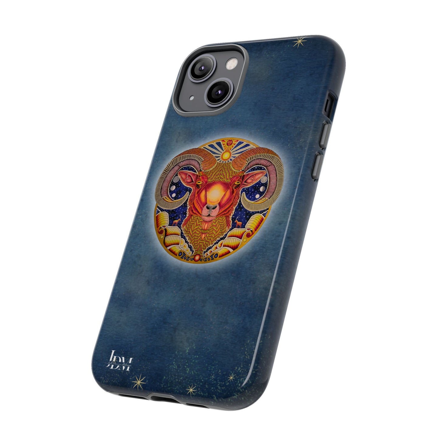 Aries Zodiac Phone Case - Hand-Drawn Celestial Design (Non-AI)