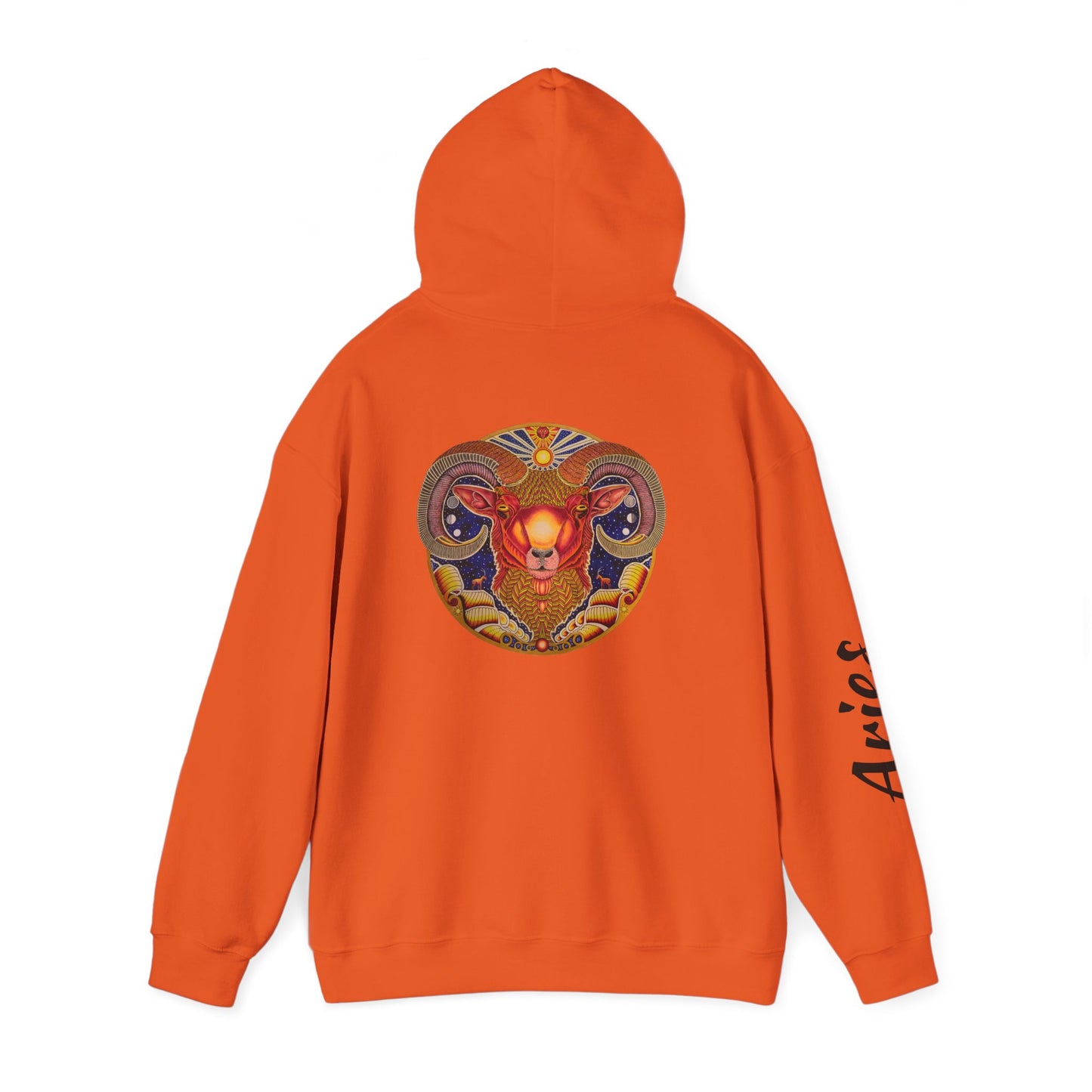 Aries Zodiac Hoodie - Hand-Drawn Celestial Design (Non-AI)