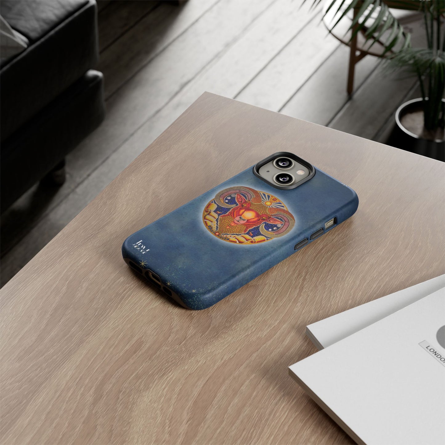 Aries Zodiac Phone Case - Hand-Drawn Celestial Design (Non-AI)