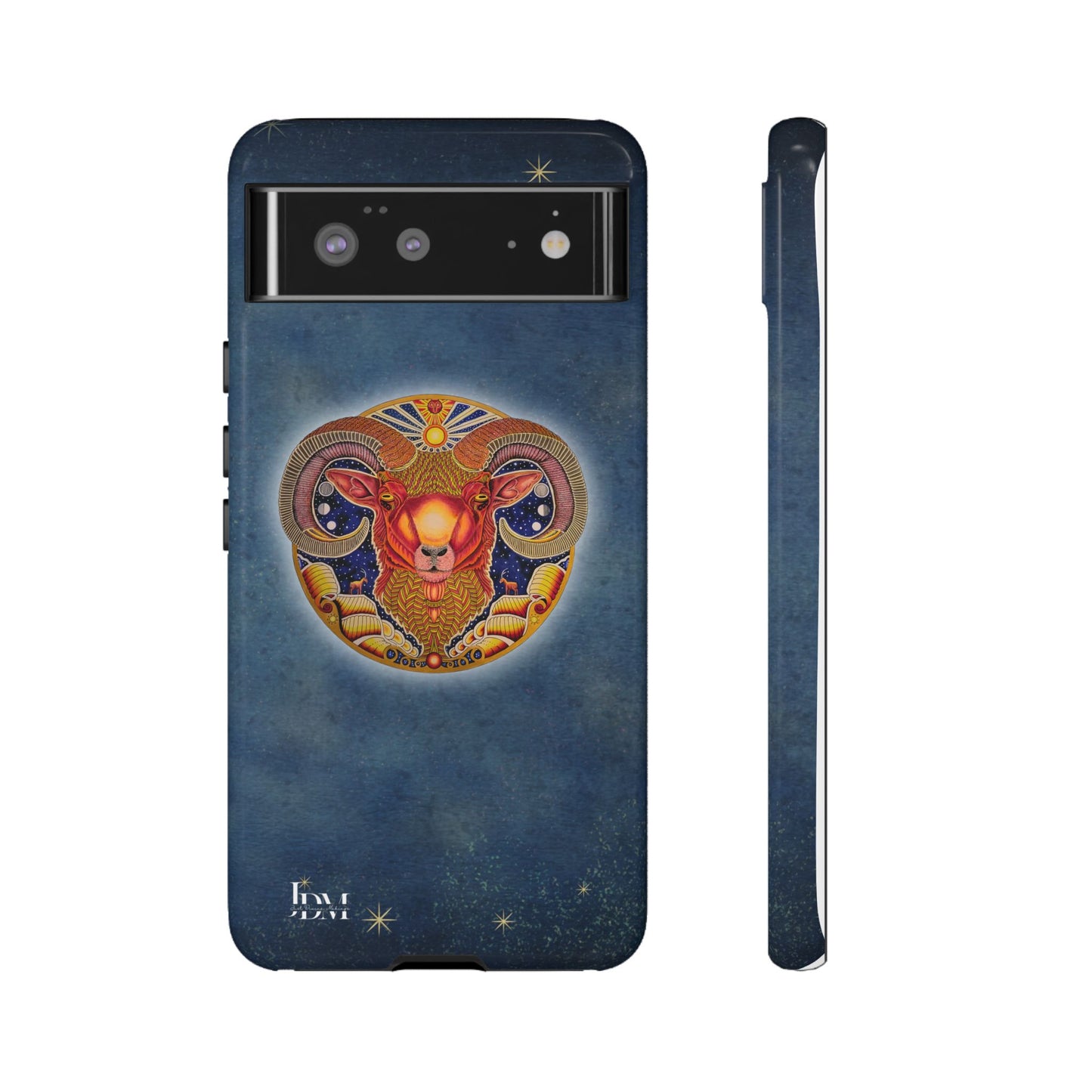 Aries Zodiac Phone Case - Hand-Drawn Celestial Design (Non-AI)