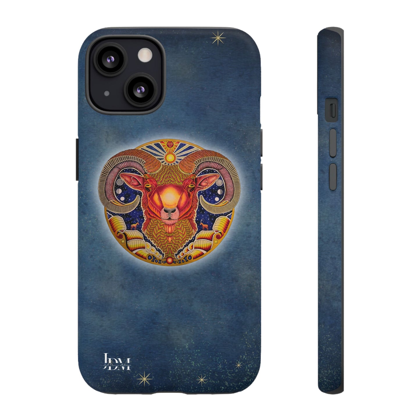 Aries Zodiac Phone Case - Hand-Drawn Celestial Design (Non-AI)