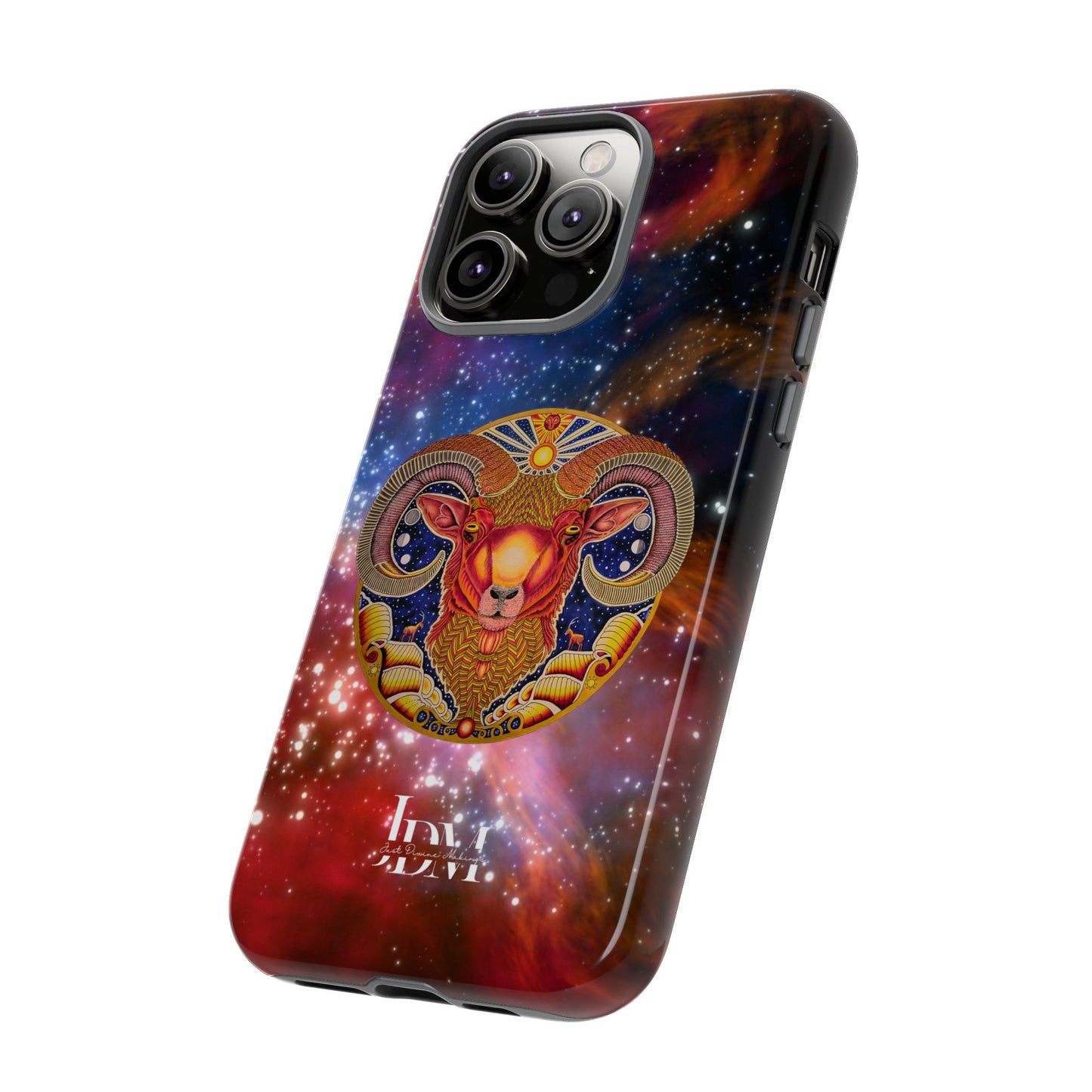 Aries Zodiac Tough Phone Case – Hand-Drawn Celestial Design (Non-AI)