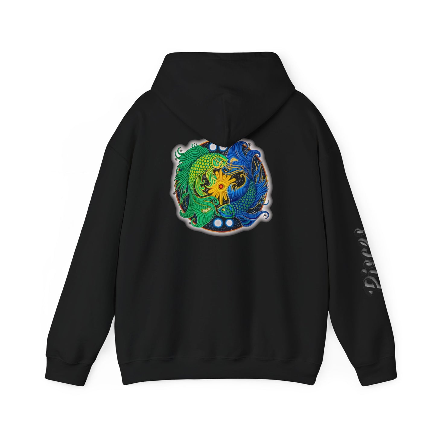 Pisces Zodiac Hoodie – Hand-Drawn Celestial Design (Non-AI)
