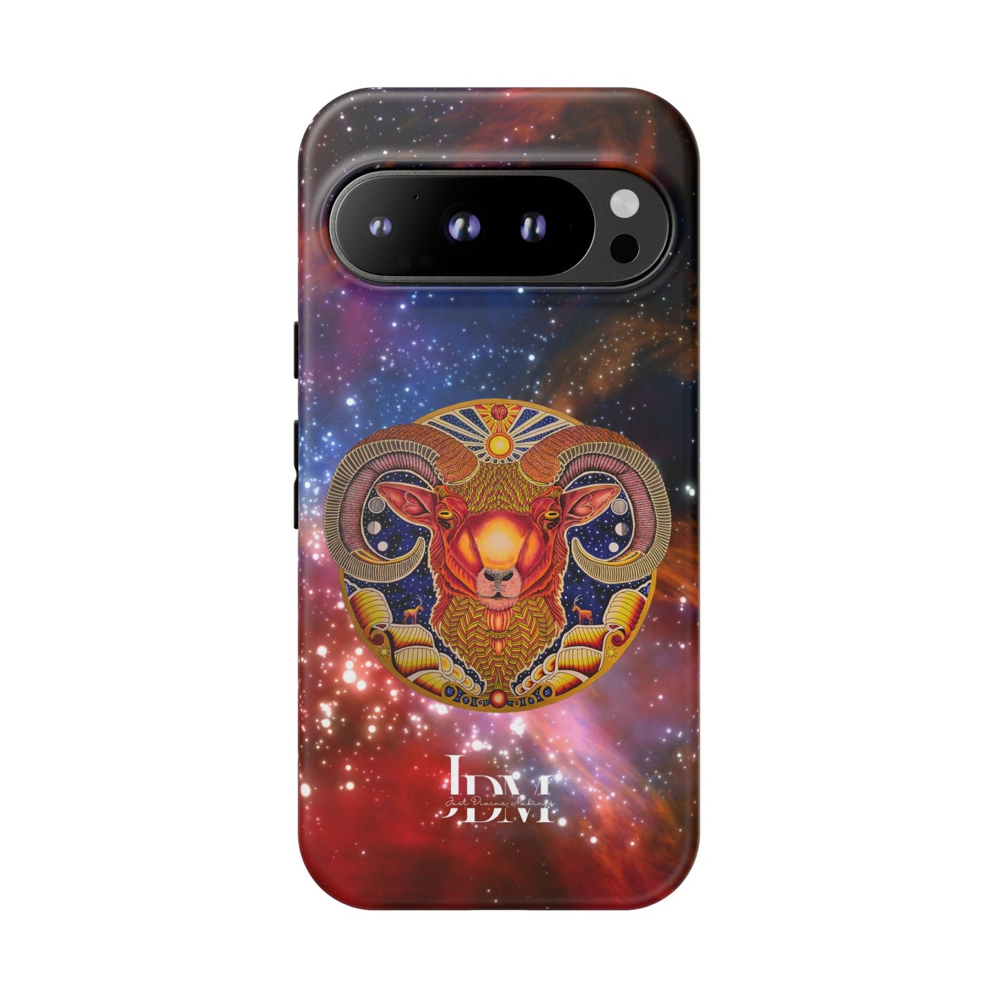 Aries Zodiac Tough Phone Case – Hand-Drawn Celestial Design (Non-AI)