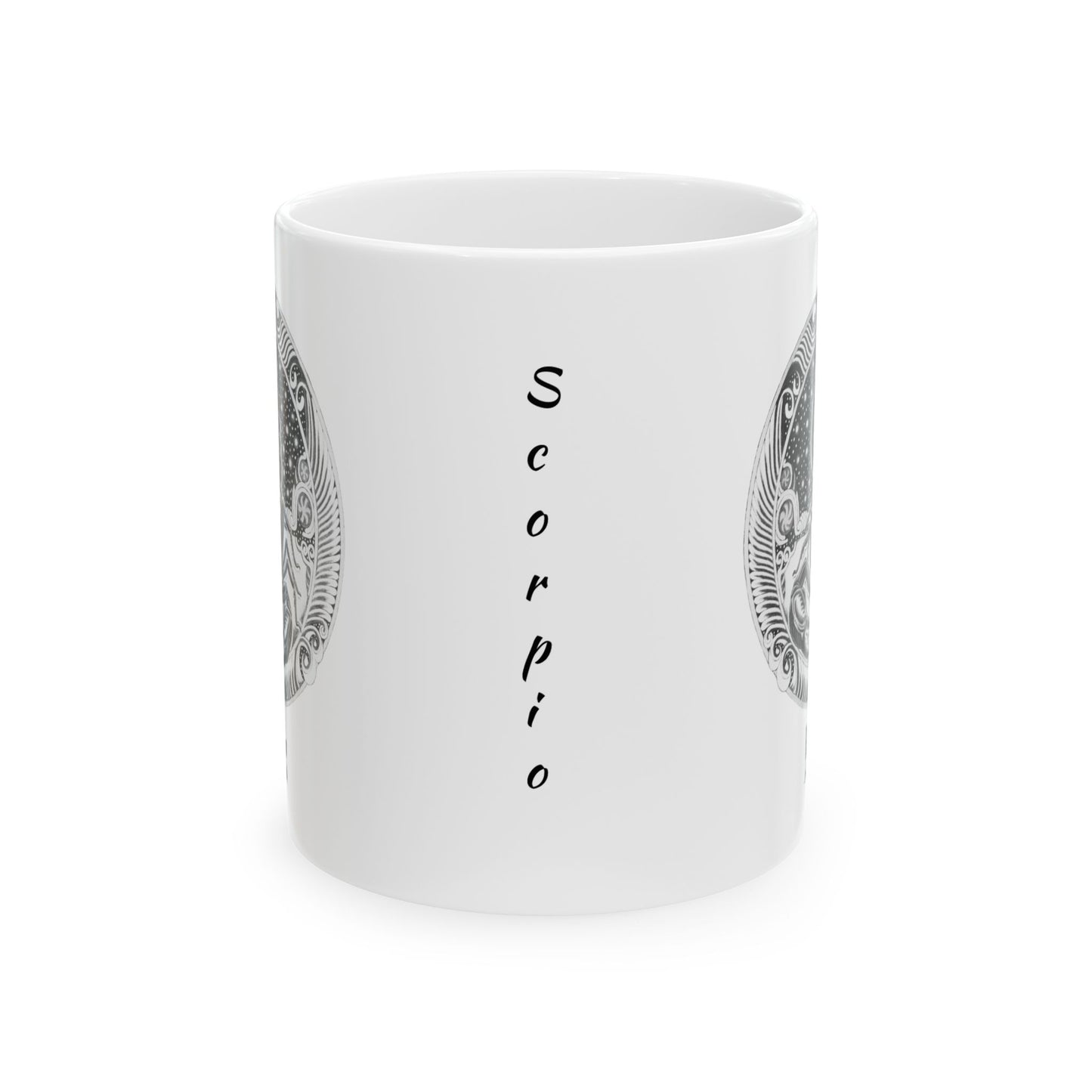 Scorpio Zodiac Mug – Hand-Drawn Celestial Design (Non-AI) Universal