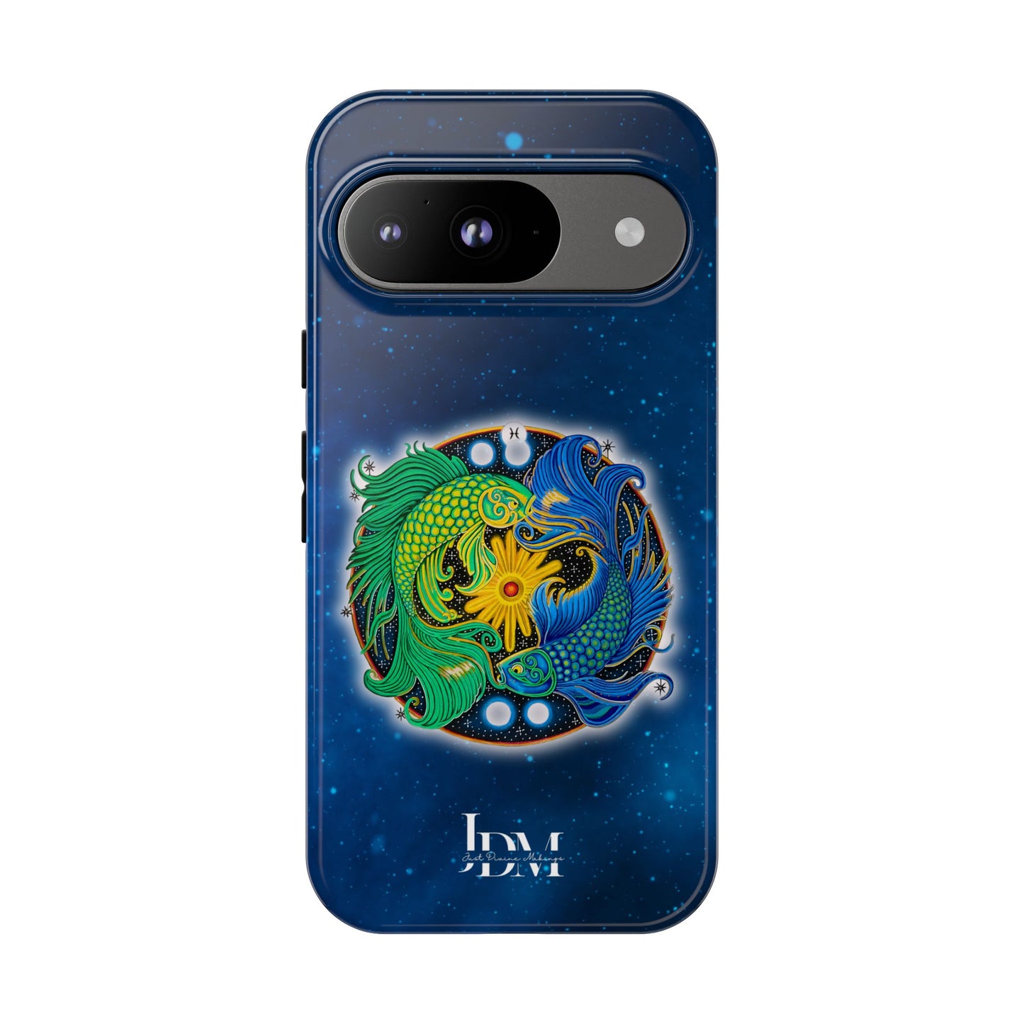 Pisces Zodiac Tough Phone Case – Hand-Drawn Celestial Design (Non-AI)