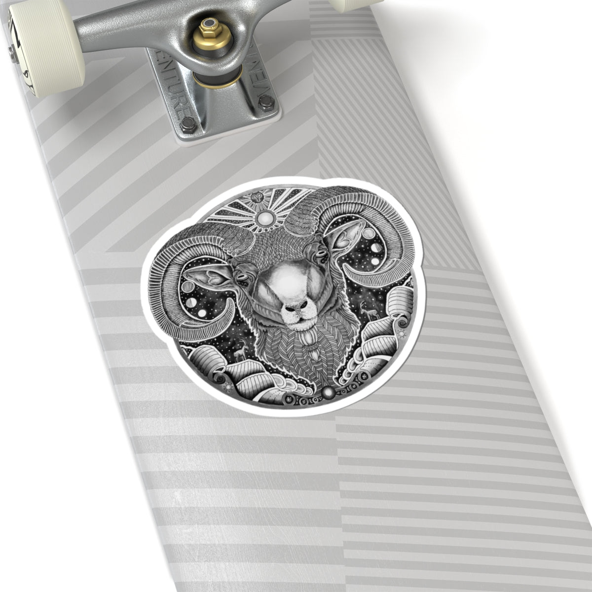 Aries Zodiac Kiss-Cut Sticker - Hand-Drawn Celestial Design (Non-AI) Universal