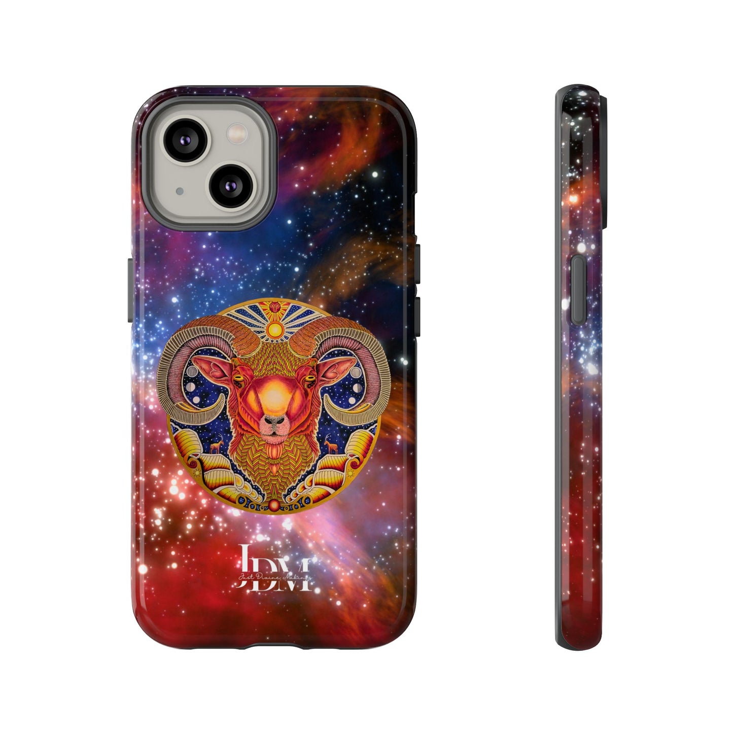 Aries Zodiac Tough Phone Case – Hand-Drawn Celestial Design (Non-AI)
