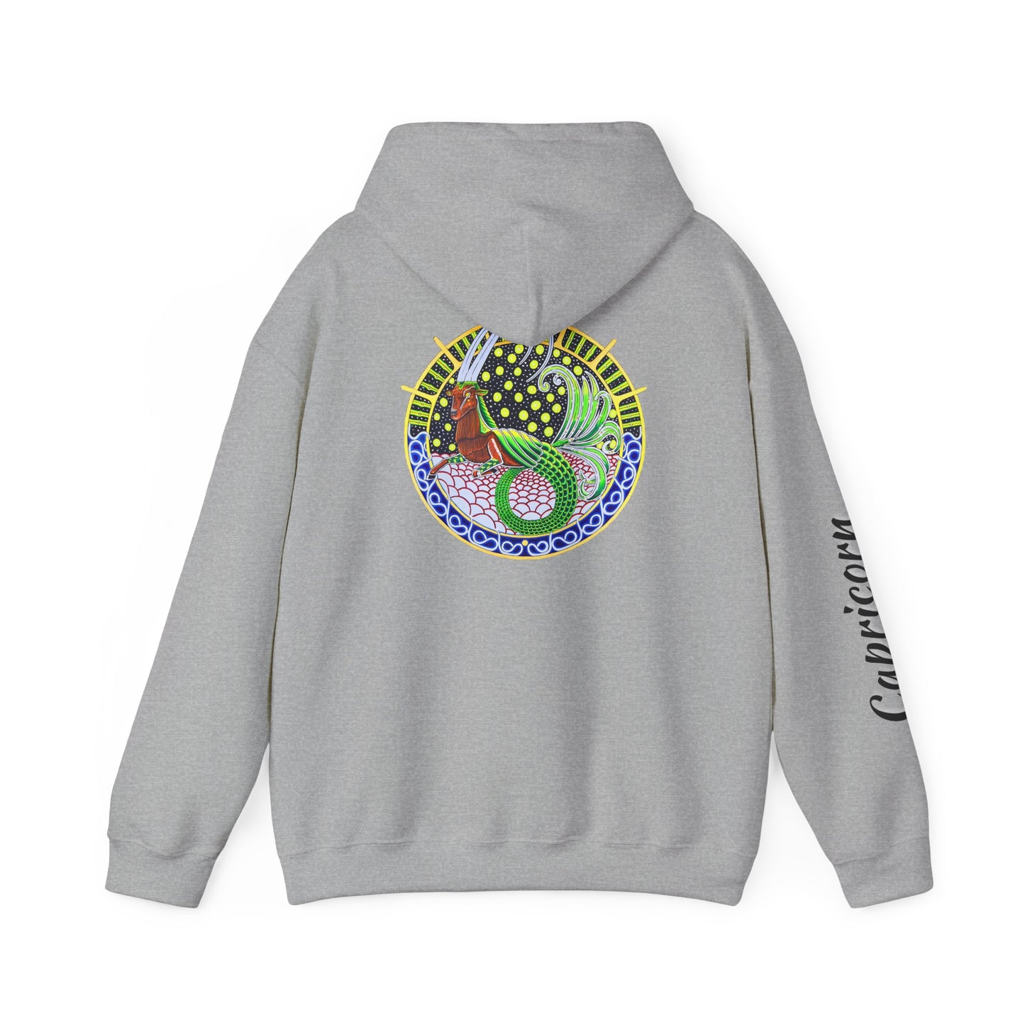 Capricorn Zodiac Hoodie – Hand-Drawn Celestial Design (Non-AI)