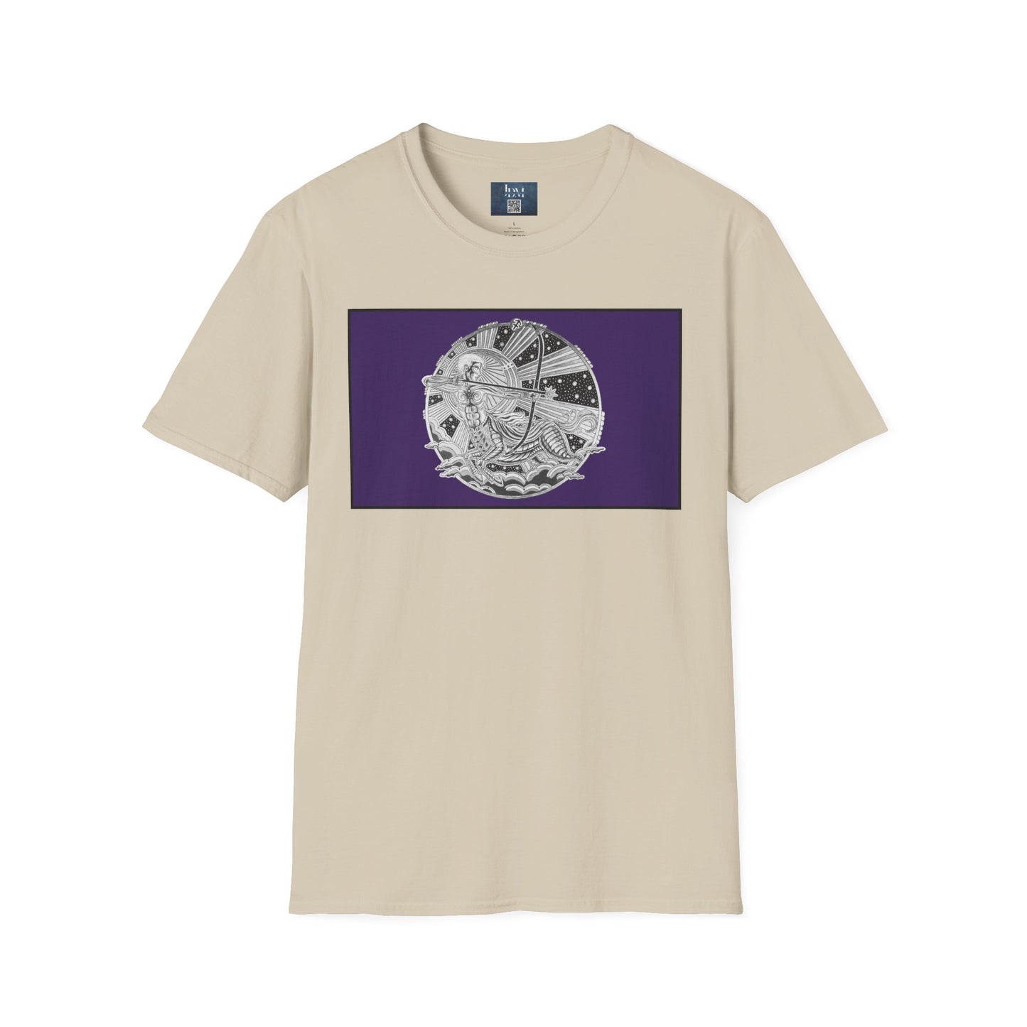 Sagittarius Zodiac Crew Neck T-Shirt – Hand-Drawn Celestial Design (Non-AI) Universal