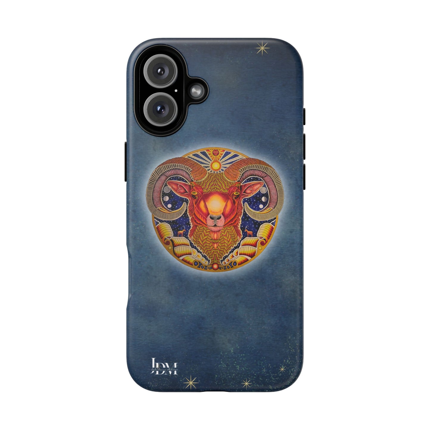 Aries Zodiac Phone Case - Hand-Drawn Celestial Design (Non-AI)