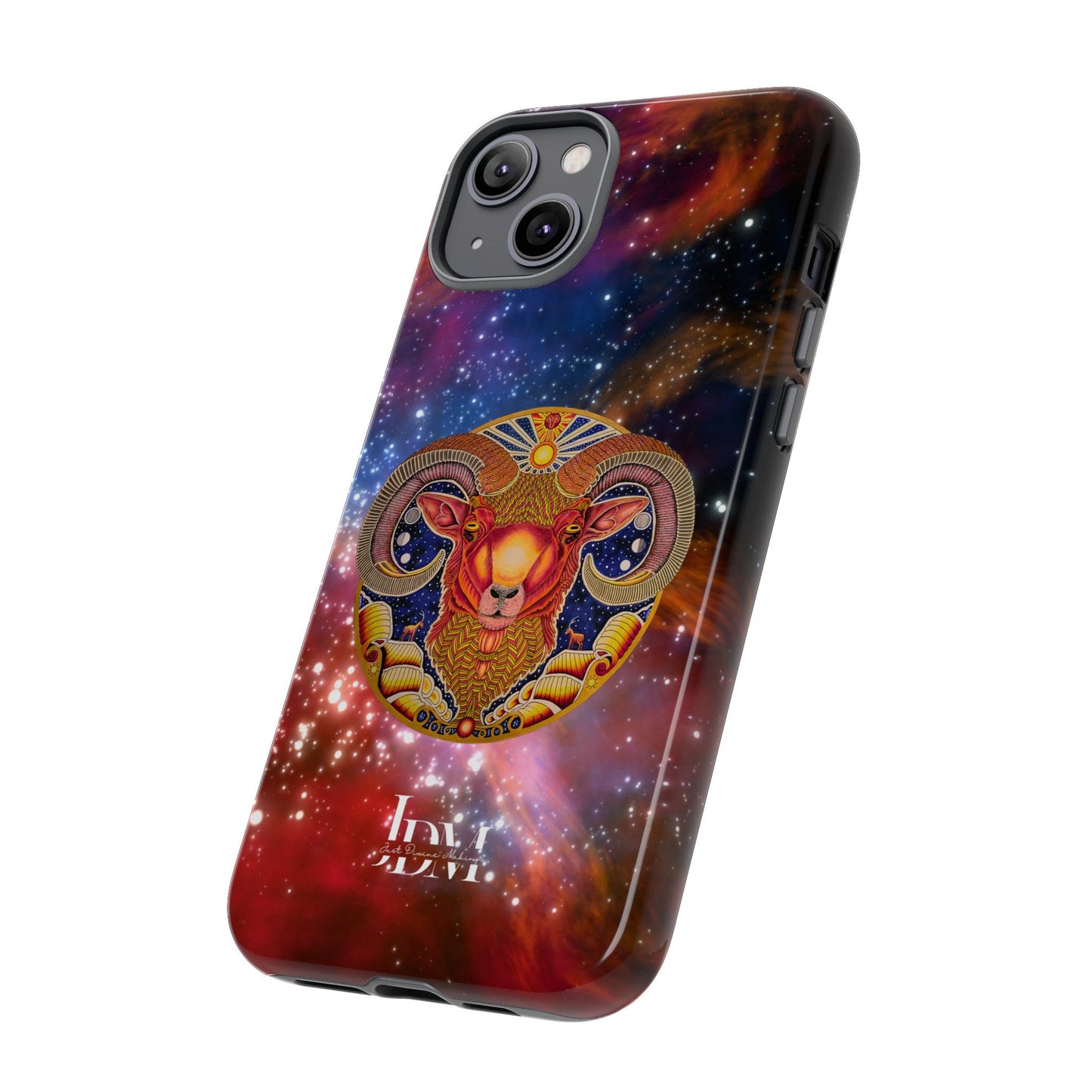 Aries Zodiac Tough Phone Case – Hand-Drawn Celestial Design (Non-AI)