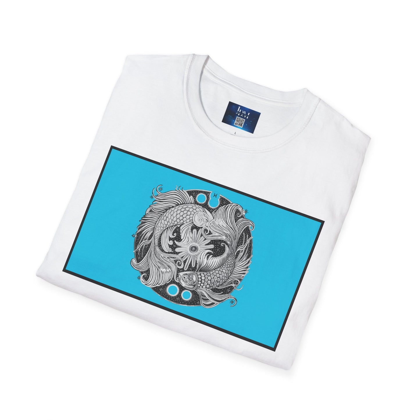 Pisces Zodiac SoftStyle T-Shirt - Hand-Drawn Celestial Design (Non-AI)  Universal