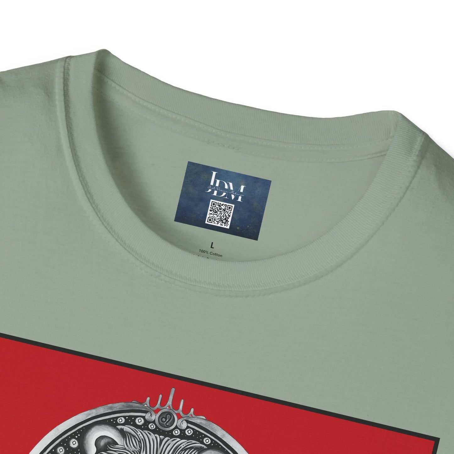 Leo Zodiac Crew Neck T-Shirt – Hand-Drawn Celestial Design (Non-AI) Universal