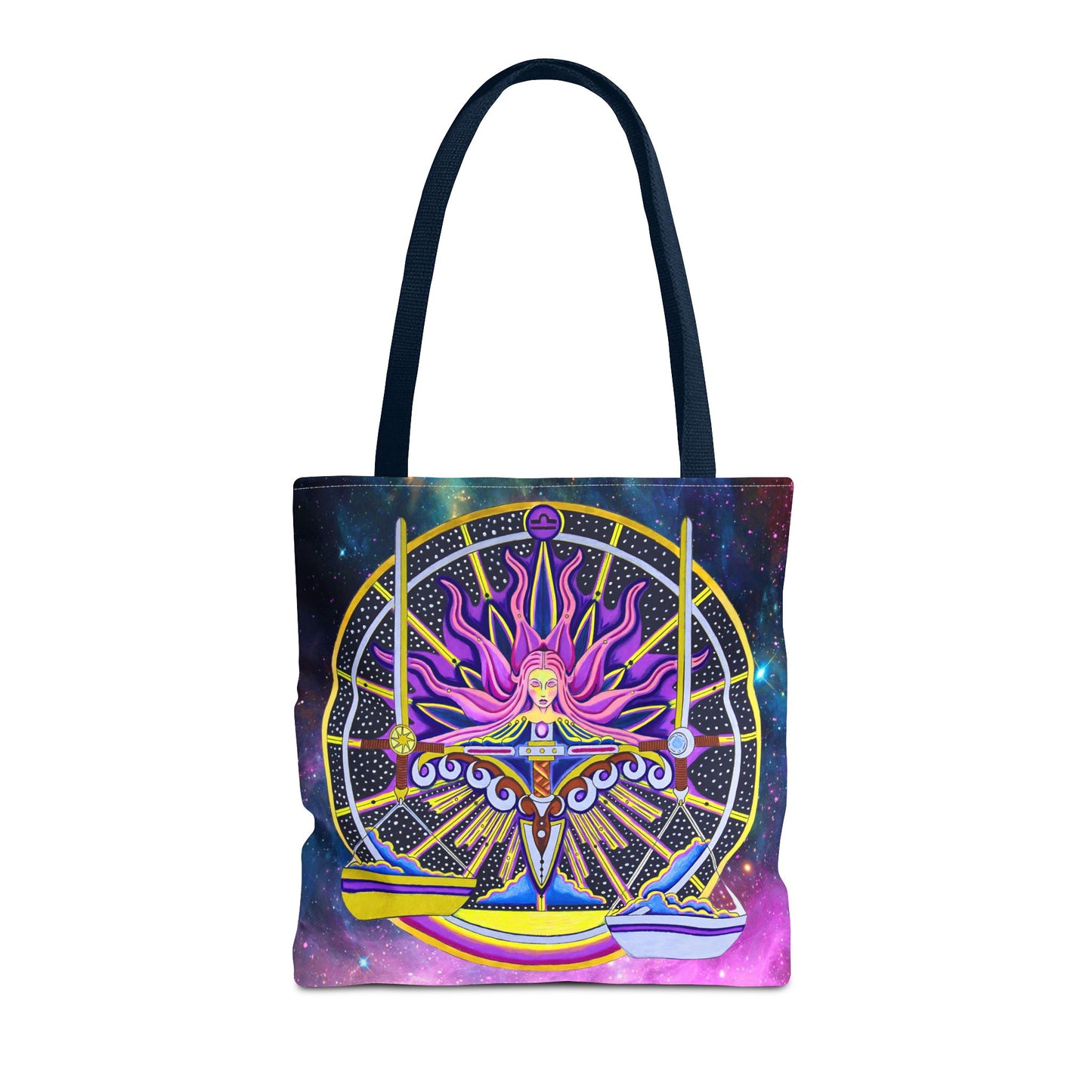 Libra Zodiac Tote Bag - Hand-Drawn Celestial Design (Non-AI)