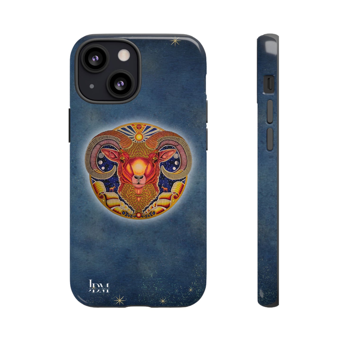 Aries Zodiac Phone Case - Hand-Drawn Celestial Design (Non-AI)