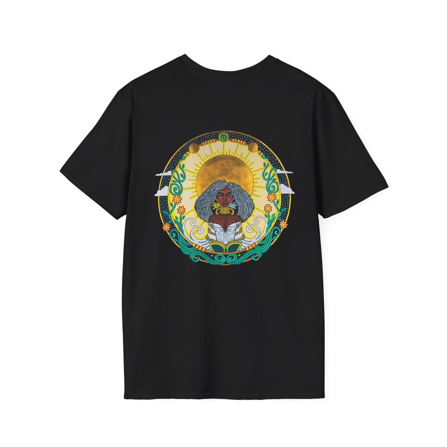 Virgo Zodiac Crew Neck T-Shirt – Hand-Drawn Celestial Design (Non-AI)
