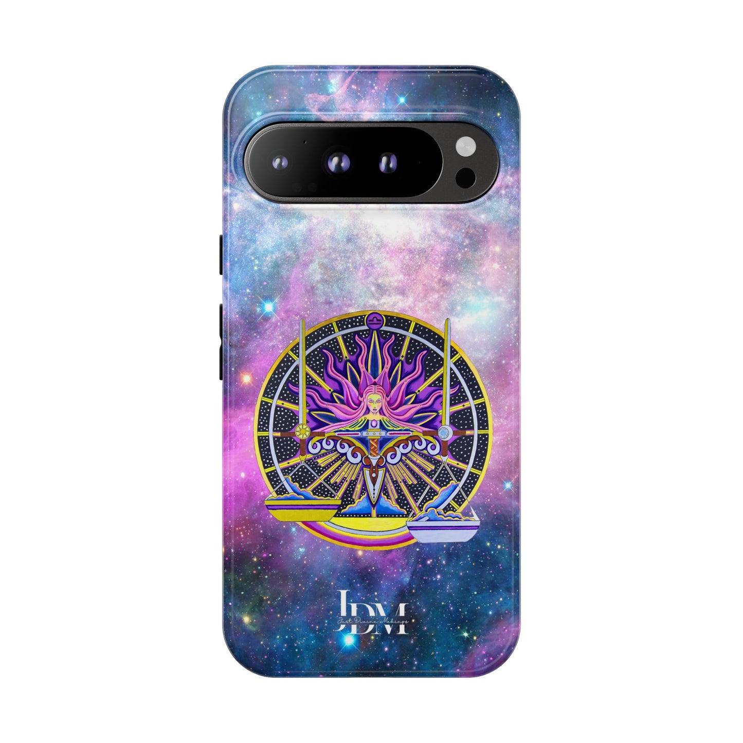Libra Zodiac Tough Phone Case – Hand-Drawn Celestial Design (Non-AI)