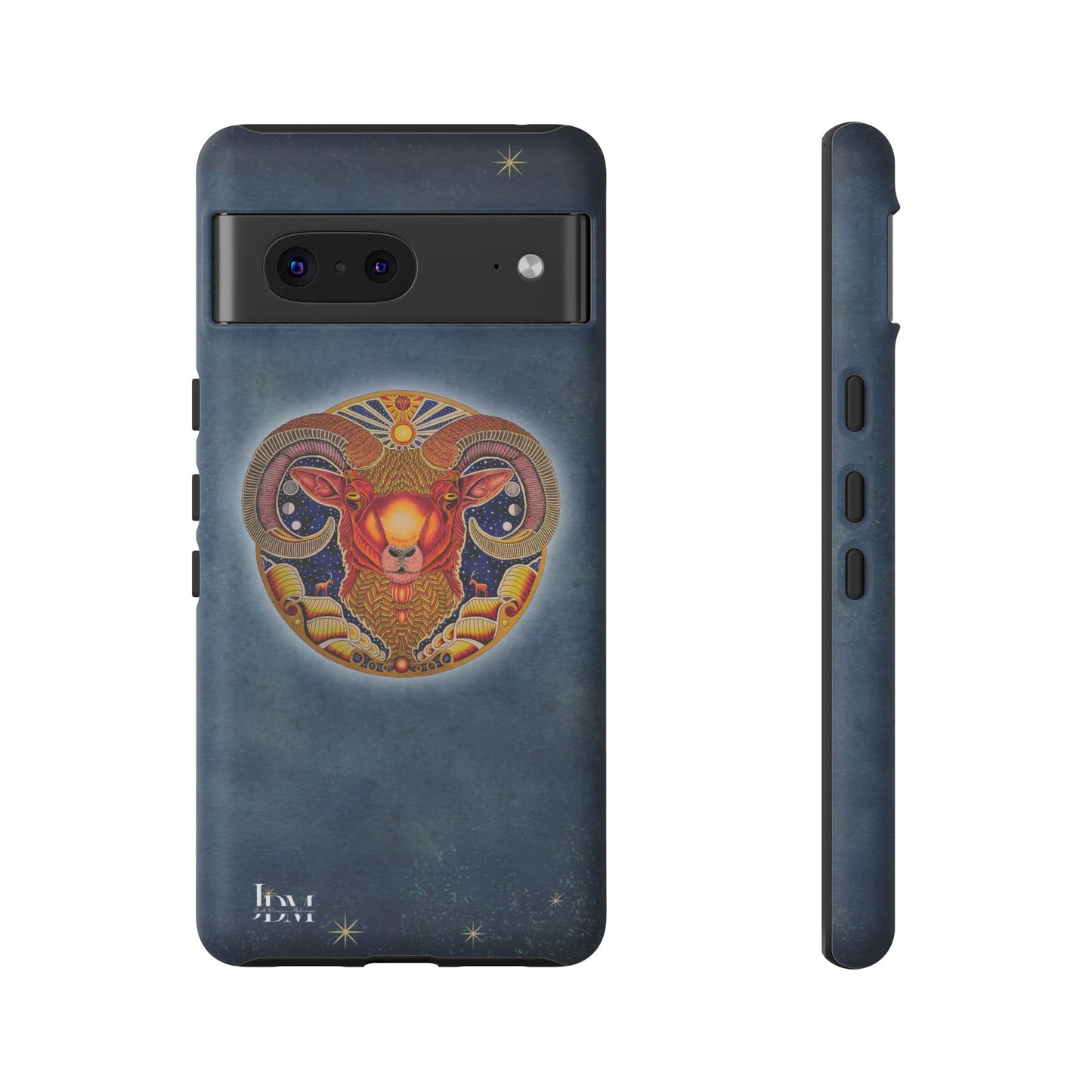 Aries Zodiac Phone Case - Hand-Drawn Celestial Design (Non-AI)