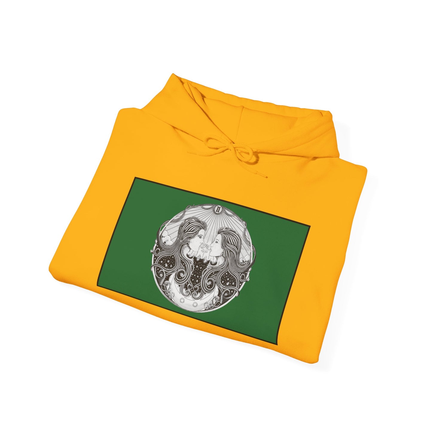 Gemini Zodiac Hoodie - Hand-Drawn Celestial Design (Non-AI) Universal