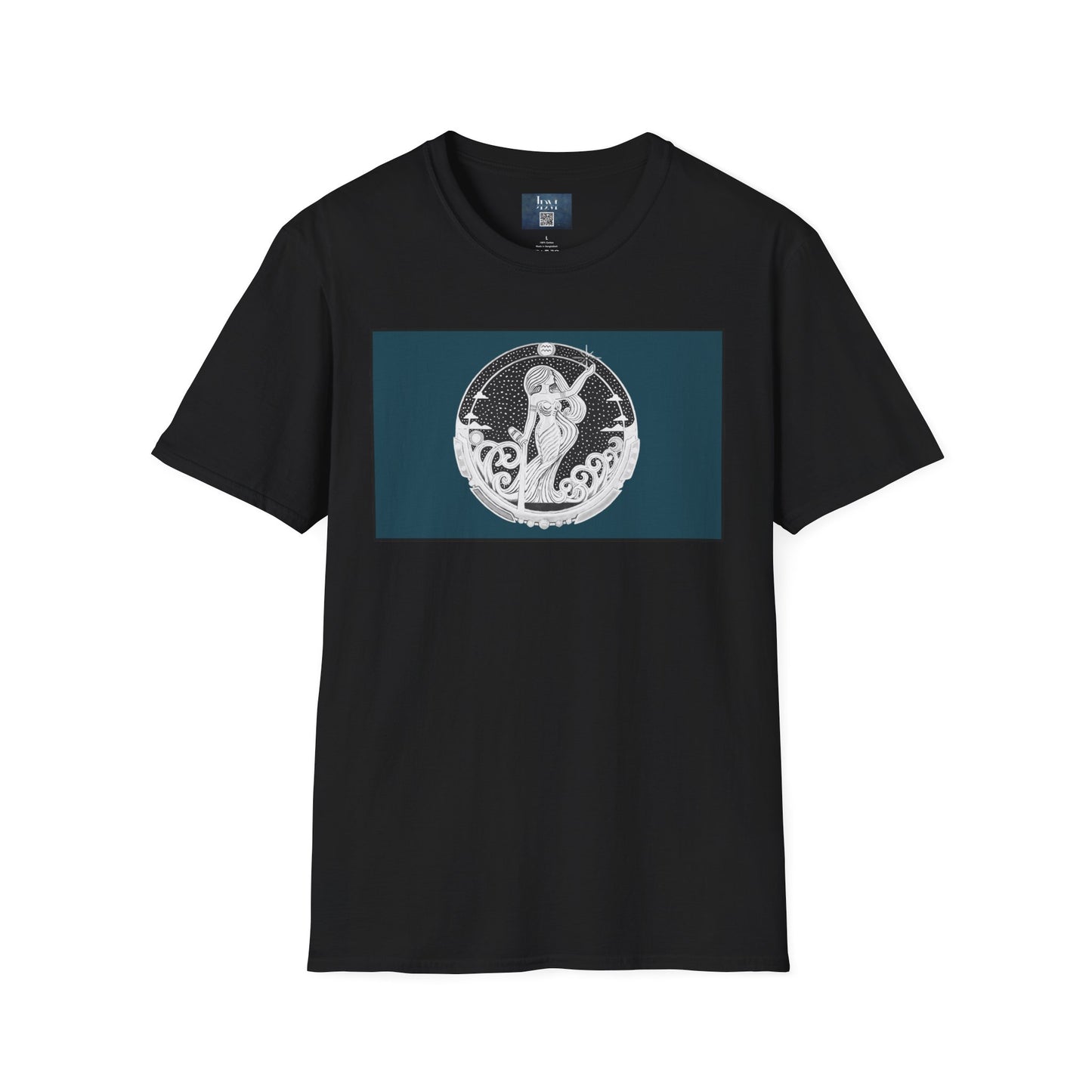 Aquarius Zodiac Crew Neck T-Shirt – Hand-Drawn Celestial Design (Non-AI) Universal