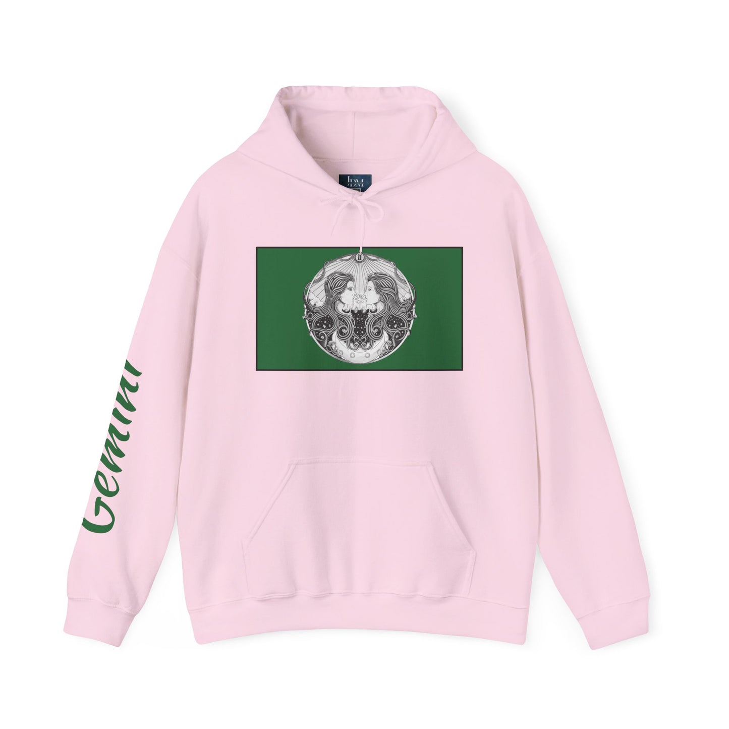 Gemini Zodiac Hoodie - Hand-Drawn Celestial Design (Non-AI) Universal