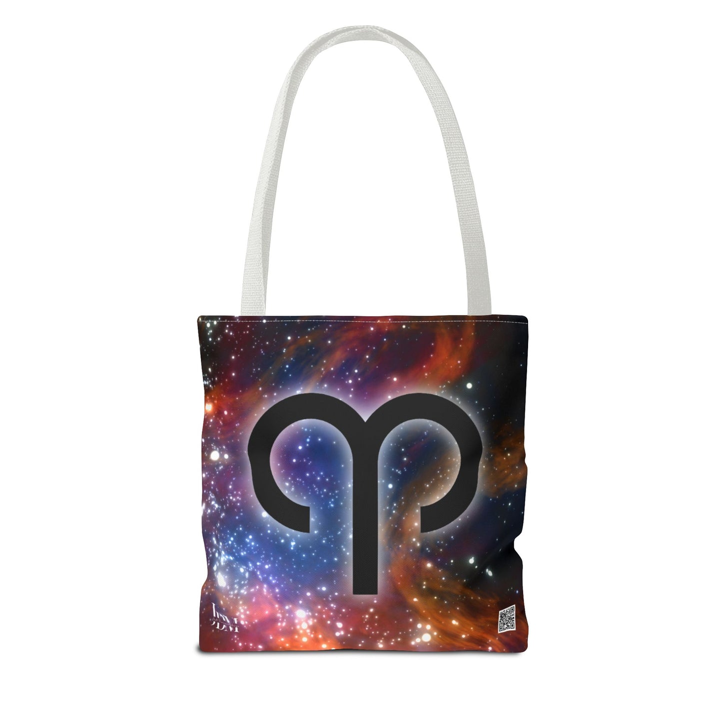 Aries Zodiac Tote Bag - Hand-Drawn Celestial Design (Non-AI)